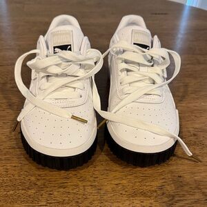 Puma Women's White Sneakers with Black Soles